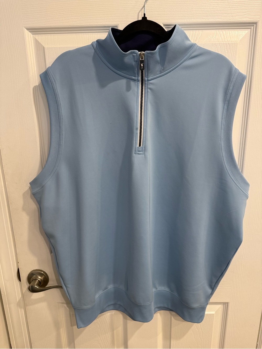 Fairway & Greene Light Blue Sleeveless Quarter-Zip Golf Top